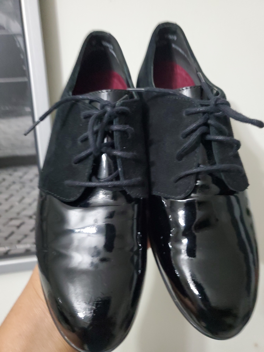 Munro Womens Black Patent Oxford Dress Shoes